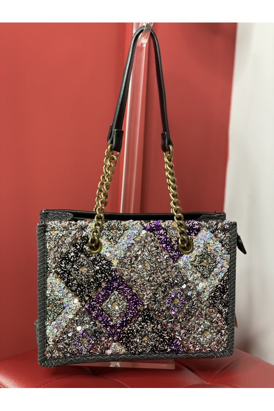 Borsa Paillettes Nera