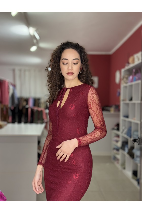 Abito Pizzo Bordeaux