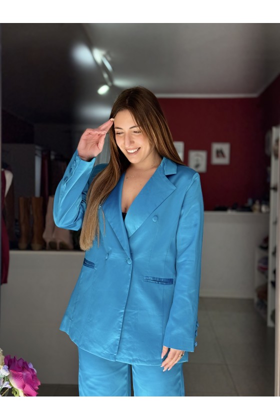 Tailleur Raso Azzurro