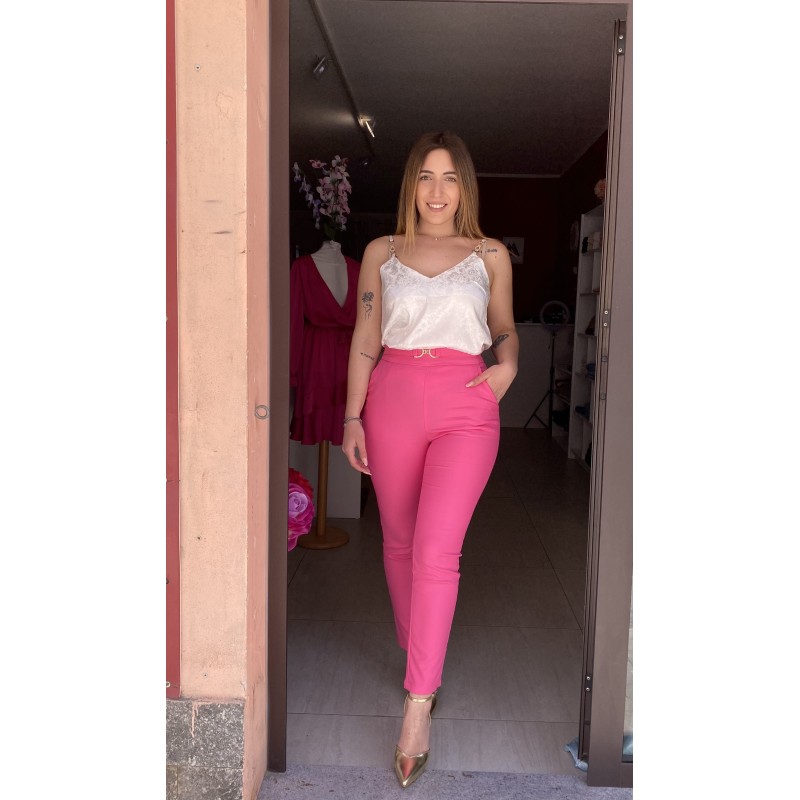 Pantaloni Fibia Oro Fucsia